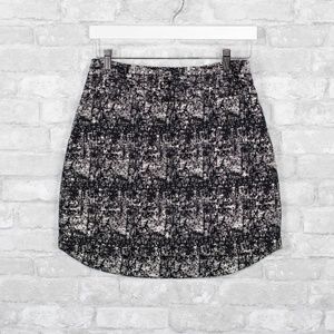 Banana Republic High Low Tweed Mini Skirt Black 6